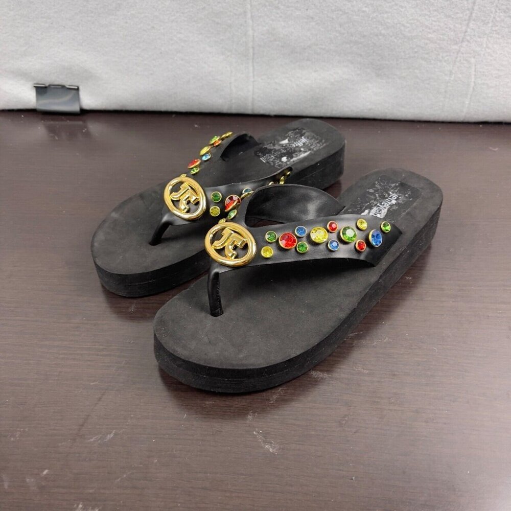 Jeffrey Campbell Sandal  Flip Flop Black Gold Flip Flop Size 7